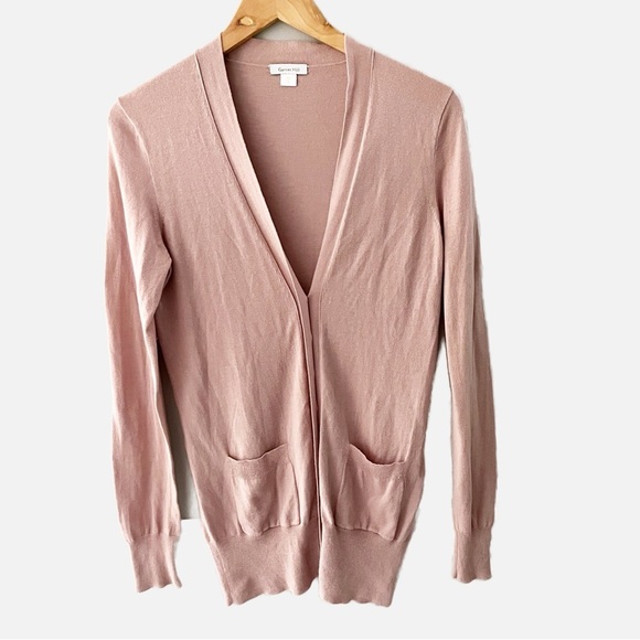 Garnet Hill Button Down Peachy Pink Lightweight Lagenlook Cardigan Sweater Small - Picture 2 of 7
